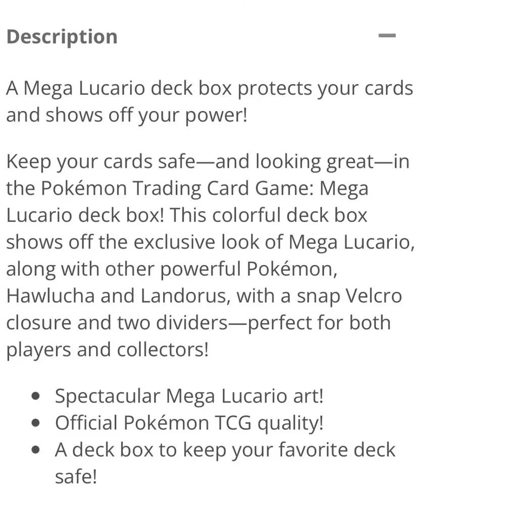 Pokemon TCG Mega Lucario Deck Box Hawlucha Landorus 291-76018 New Sealed